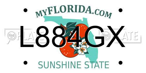 L884GX Florida License Plate