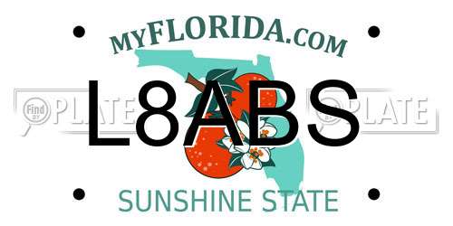 L8ABS Florida License Plate