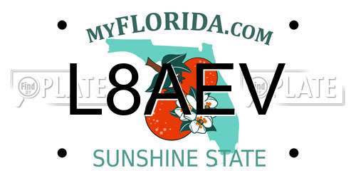 L8AEV Florida License Plate