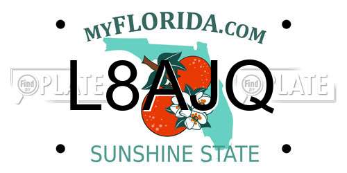L8AJQ Florida License Plate