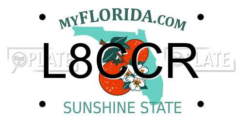 L8CCR Florida License Plate