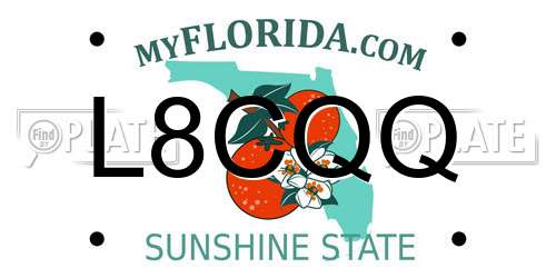 L8CQQ Florida License Plate