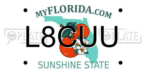 L8CUU Florida License Plate