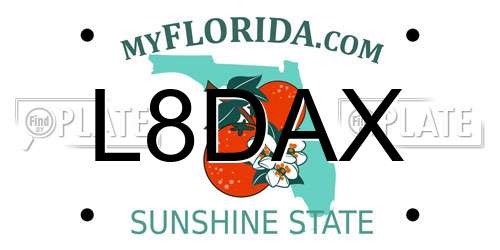 L8DAX Florida License Plate