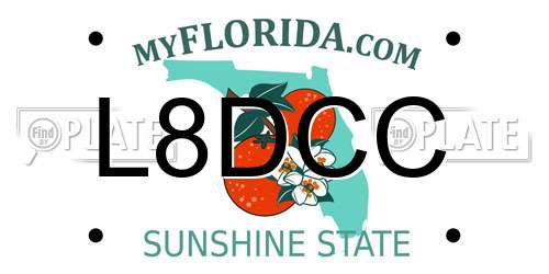 L8DCC Florida License Plate