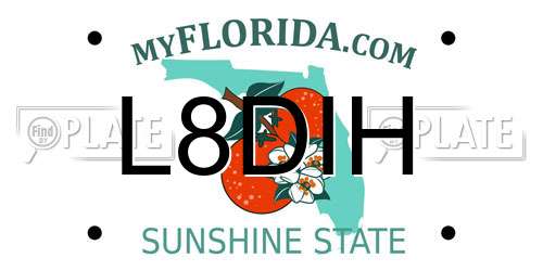 L8DIH Florida License Plate