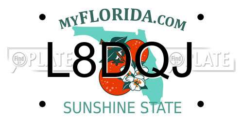 L8DQJ Florida License Plate