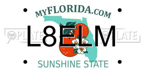 L8ELM Florida License Plate