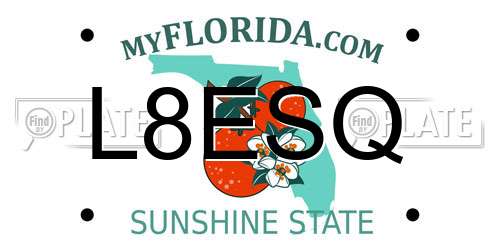 L8ESQ Florida License Plate
