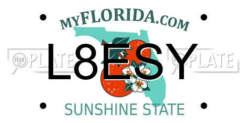L8ESY Florida License Plate