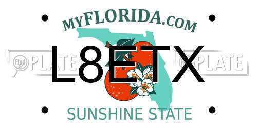L8ETX Florida License Plate