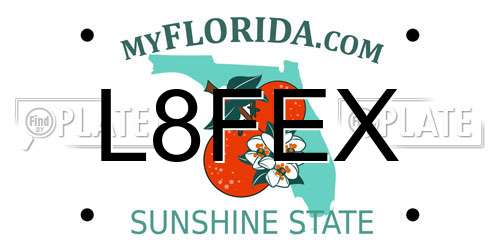 L8FEX Florida License Plate