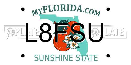 L8FSU Florida License Plate