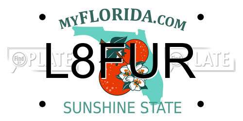 L8FUR Florida License Plate