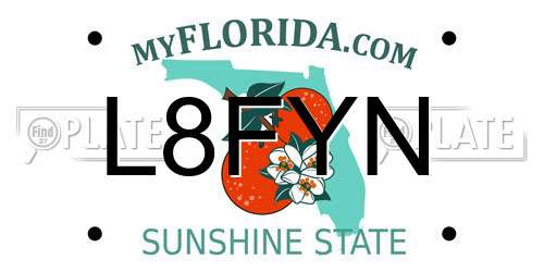 L8FYN Florida License Plate