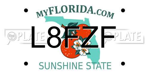 L8FZF Florida License Plate