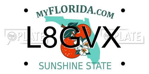 L8GVX Florida License Plate