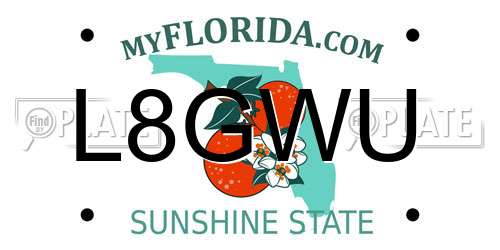 L8GWU Florida License Plate