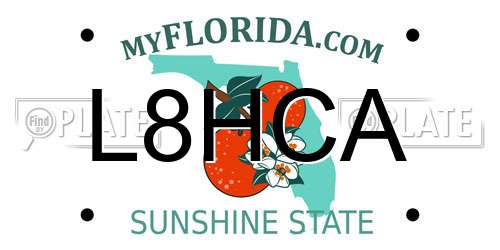 L8HCA Florida License Plate