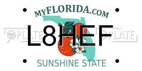 L8HEF Florida License Plate
