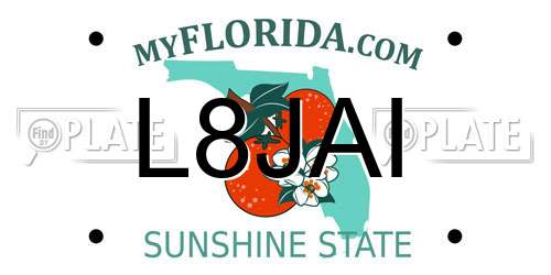 L8JAI Florida License Plate