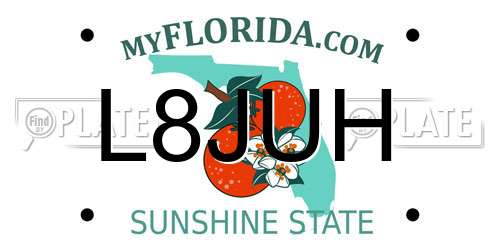 L8JUH Florida License Plate