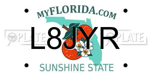 L8JYR Florida License Plate