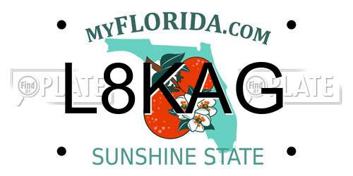 L8KAG Florida License Plate