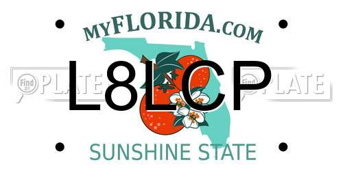 L8LCP Florida License Plate