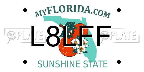 L8LFF Florida License Plate