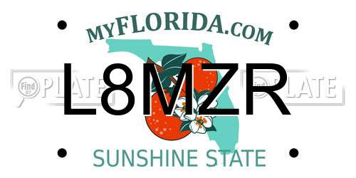 L8MZR Florida License Plate
