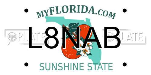 L8NAB Florida License Plate