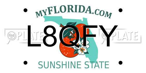 L8QFY Florida License Plate
