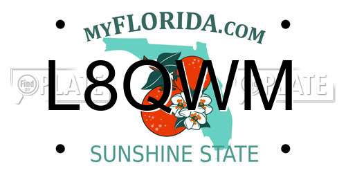 L8QWM Florida License Plate