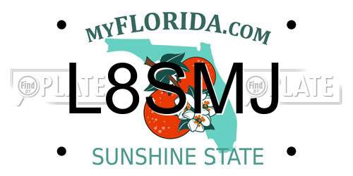 L8SMJ Florida License Plate