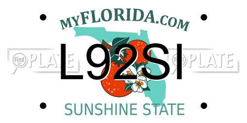 L92SI Florida License Plate