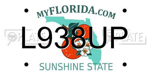 L938UP Florida License Plate
