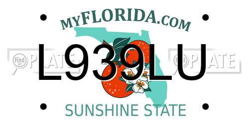 L939LU Florida License Plate