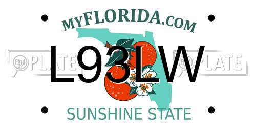 L93LW Florida License Plate