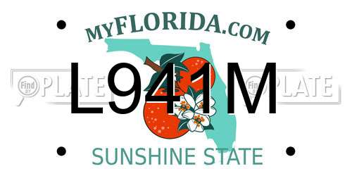 L941M Florida License Plate