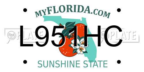 L951HC Florida License Plate