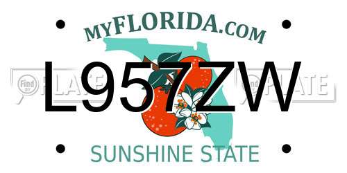 L957ZW Florida License Plate