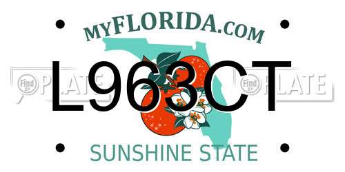 L963CT Florida License Plate