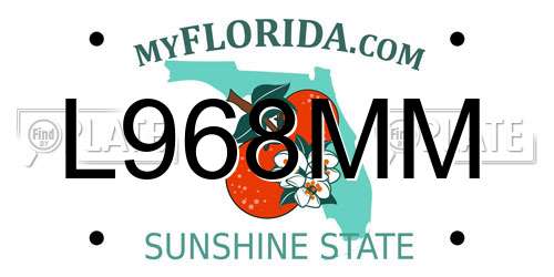 L968MM Florida License Plate
