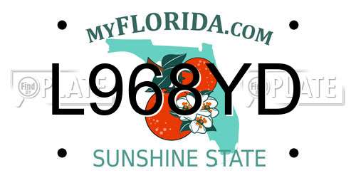 L968YD Florida License Plate