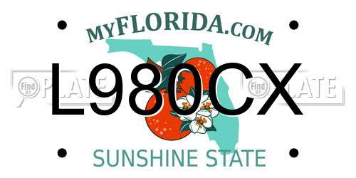 L980CX Florida License Plate