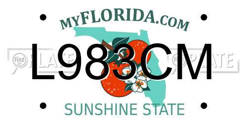 L983CM Florida License Plate