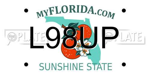 L98UP Florida License Plate