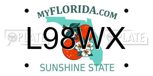 L98WX Florida License Plate