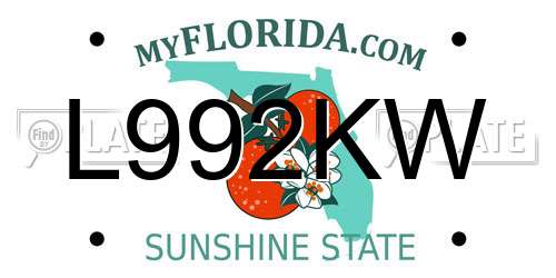 L992KW Florida License Plate